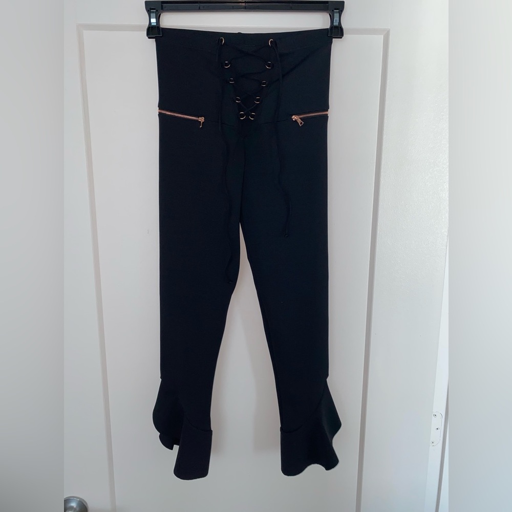 Planet Blue zipper legging with flaps on side of